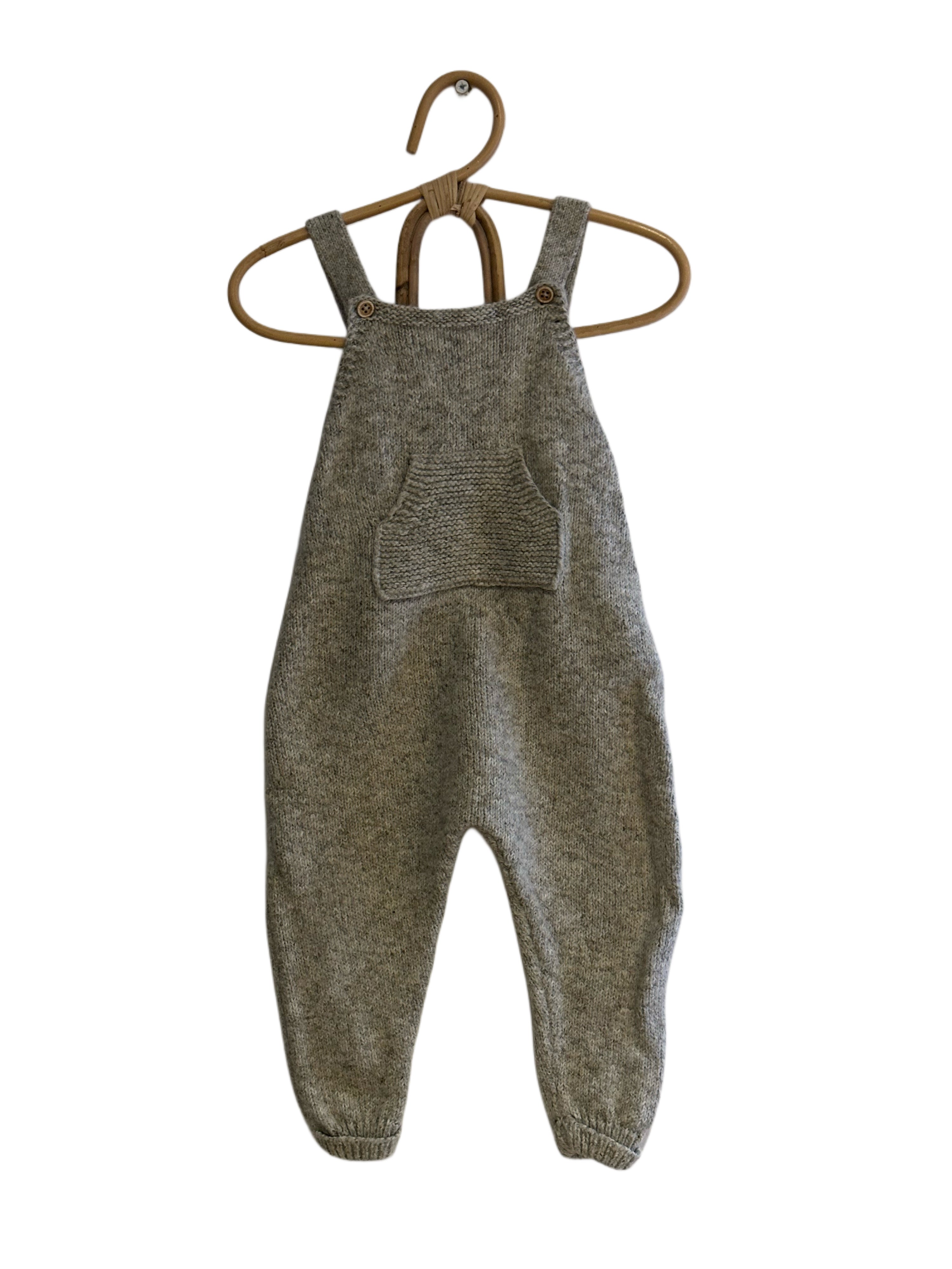 Salopette en maille - beige chiné - 9/12 mois