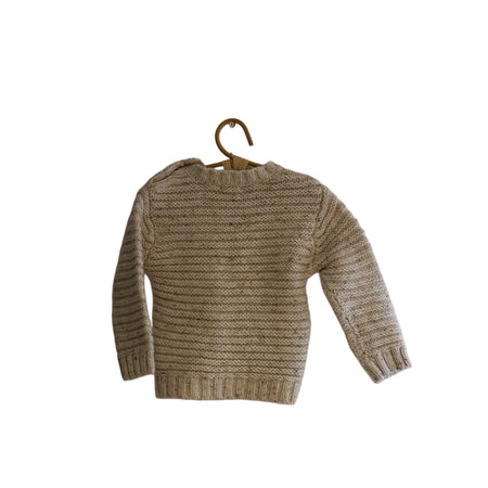 Pull en maille torsadé - Beige chiné - 18 mois