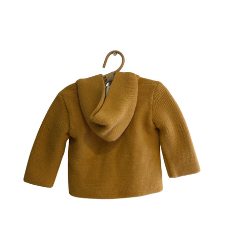 Gilet en maille à capuche - moutarde - 12 mois